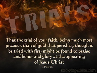 1 Peter 1:7 The Trial Of Your Faith Is More Precious Than Gold (brown)